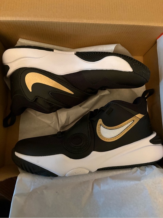 Other - Nike Kids Black and Gold Athletic Shoes 2Y